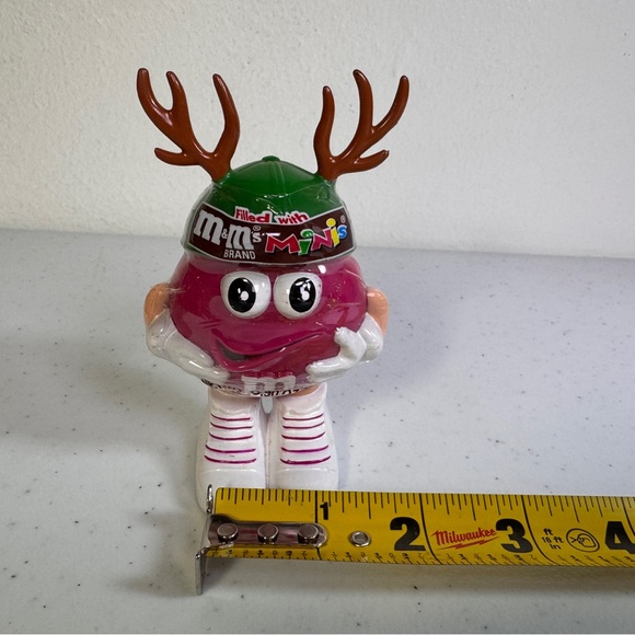 Vintage 1997 M&M's Minis Candy Dispenser Reindeer Antlers Red Holiday Character - Picture 12 of 12